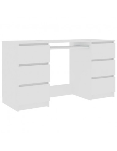 Scrivania Bianca 140x50x77 cm in Legno Multistrato