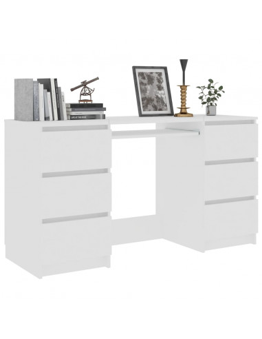 Scrivania Bianca 140x50x77 cm in Legno Multistrato