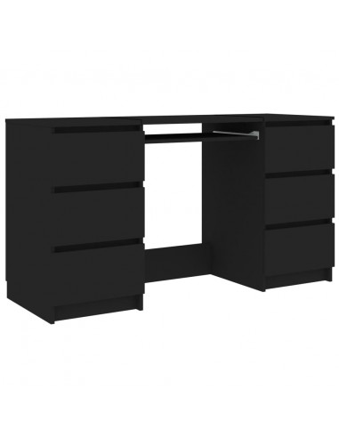 Scrivania Nera 140x50x77 cm in Legno Multistrato
