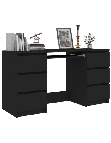 Scrivania Nera 140x50x77 cm in Legno Multistrato