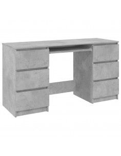 Scrivania Grigio Cemento 140x50x77 cm in Legno Multistrato 2