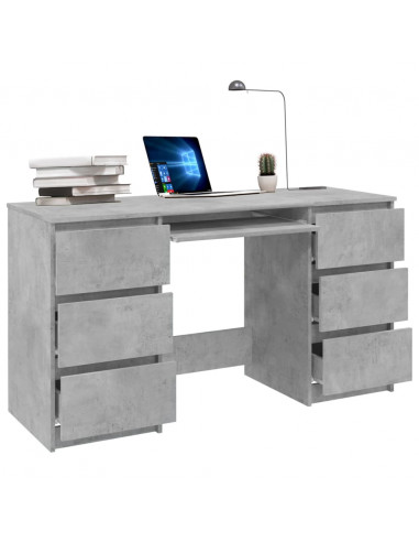 Scrivania Grigio Cemento 140x50x77 cm in Legno Multistrato