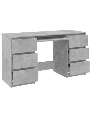 Scrivania Grigio Cemento 140x50x77 cm in Legno Multistrato