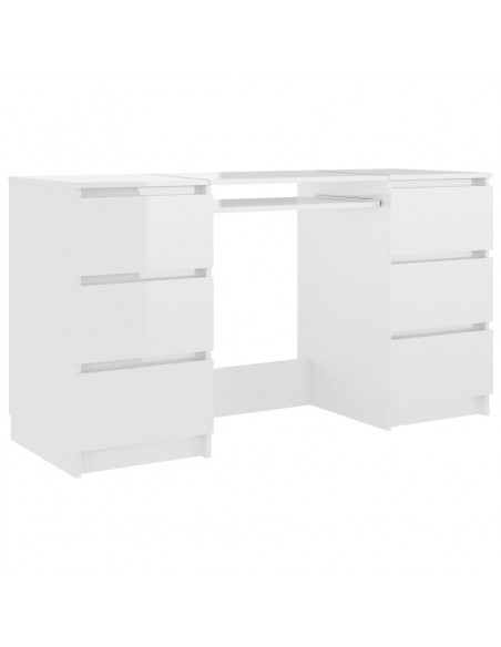 Scrivania Bianco Lucido 140x50x77 cm in Legno Multistrato
