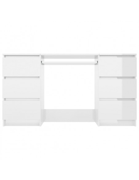 Scrivania Bianco Lucido 140x50x77 cm in Legno Multistrato