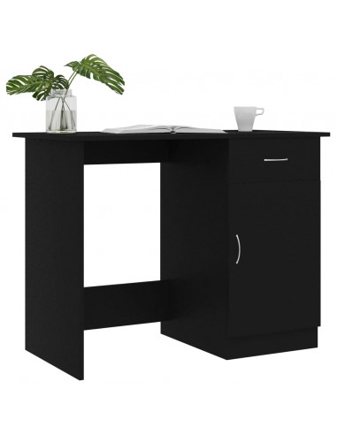 Scrivania Nera 100x50x76 cm in Legno Multistrato