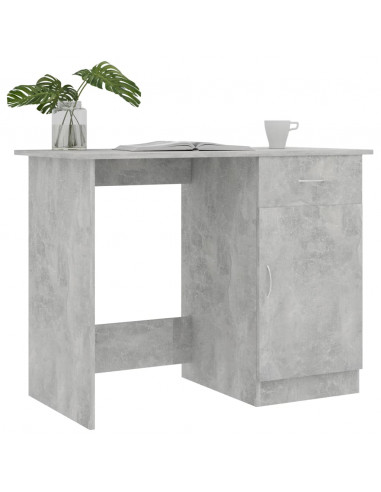 Scrivania Grigio Cemento 100x50x76 cm in Legno Multistrato