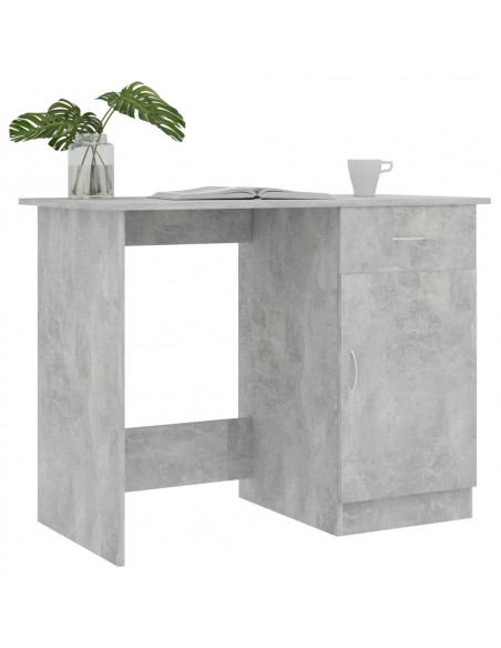 Scrivania Grigio Cemento 100x50x76 cm in Legno Multistrato