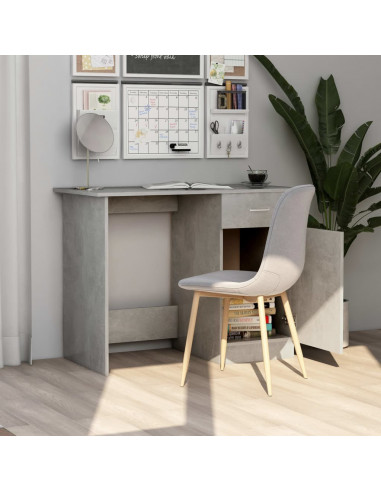 Scrivania Grigio Cemento 100x50x76 cm in Legno Multistrato