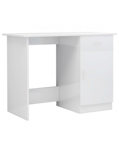 Scrivania Bianco Lucido 100x50x76 cm in Legno Multistrato