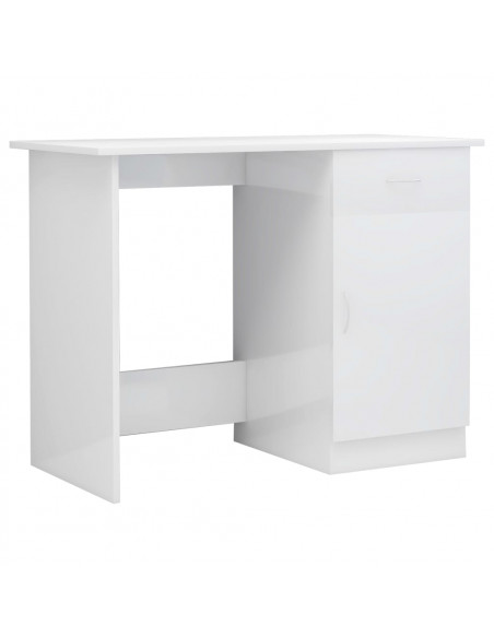 Scrivania Bianco Lucido 100x50x76 cm in Legno Multistrato