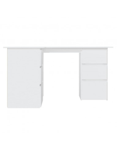 Scrivania ad Angolo Bianca 145x100x76 cm in Legno Multistrato