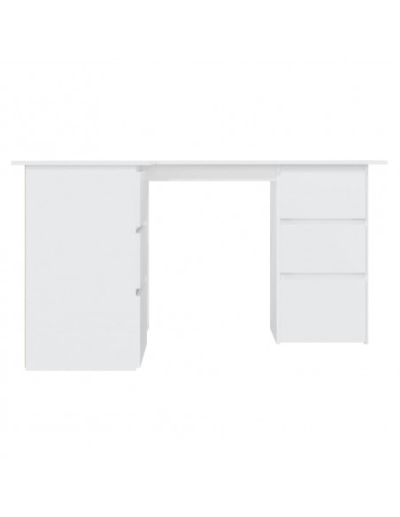 Scrivania ad Angolo Bianca 145x100x76 cm in Legno Multistrato