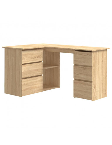 Scrivania Angolo Rovere Sonoma 145x100x76 cm Legno Multistrato