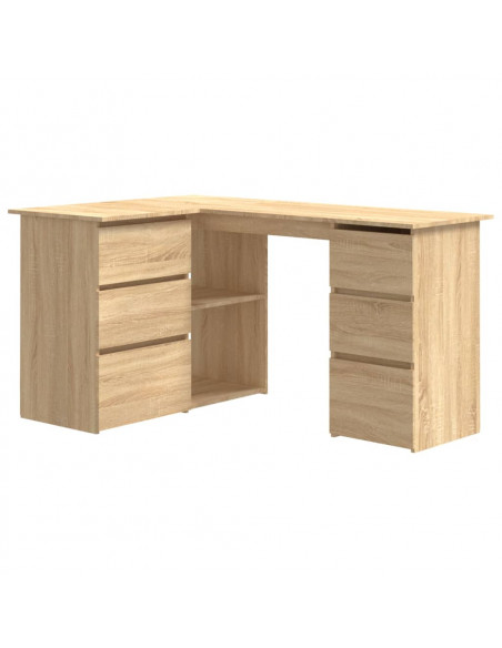 Scrivania Angolo Rovere Sonoma 145x100x76 cm Legno Multistrato