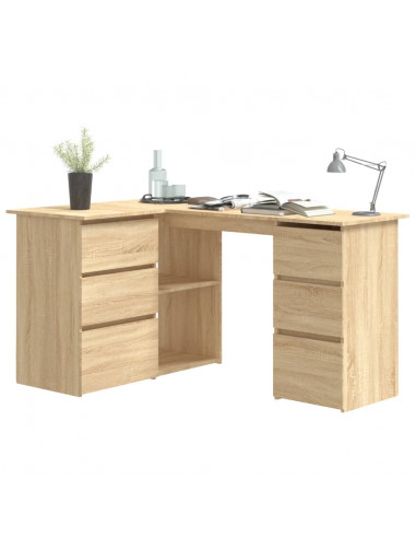 Scrivania Angolo Rovere Sonoma 145x100x76 cm Legno Multistrato