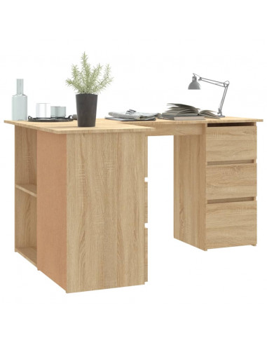 Scrivania Angolo Rovere Sonoma 145x100x76 cm Legno Multistrato