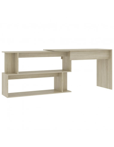 Scrivania Angolo Rovere Sonoma 200x50x76 cm Legno Multistrato