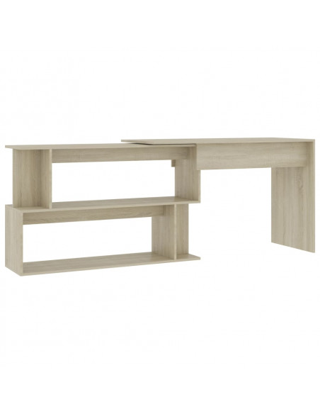 Scrivania Angolo Rovere Sonoma 200x50x76 cm Legno Multistrato