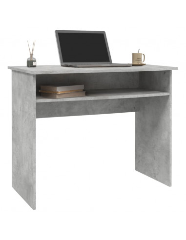 Scrivania Grigio Cemento 90x50x74 cm in Legno Multistrato