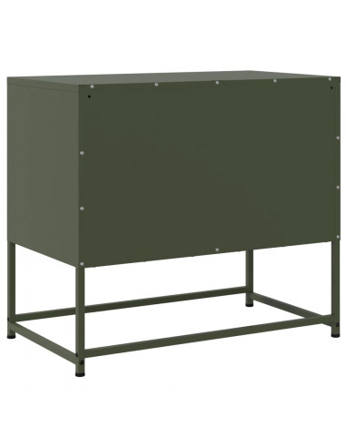 Mobile TV Verde Oliva 68,5x39x60,5 cm in Acciaio