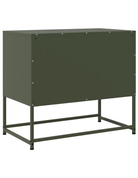 Mobile TV Verde Oliva 68,5x39x60,5 cm in Acciaio