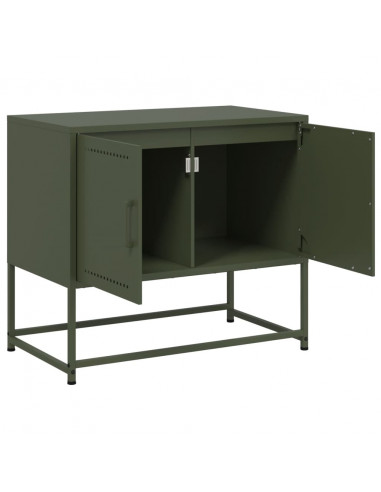 Mobile TV Verde Oliva 68,5x39x60,5 cm in Acciaio