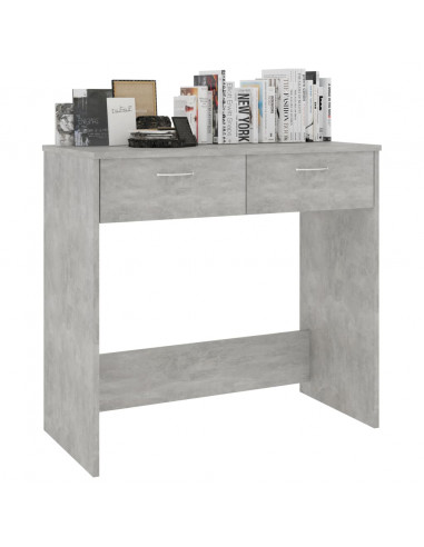Scrivania Grigio Cemento 80x40x75 cm in Legno Multistrato