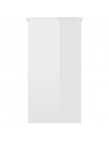 Scrivania Bianco Lucido 80x40x75 cm in Legno Multistrato