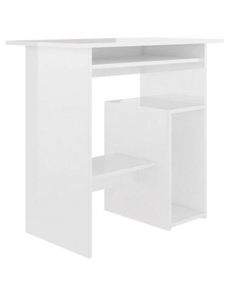Scrivania Bianco Lucido 80x45x74 cm in Legno Multistrato
