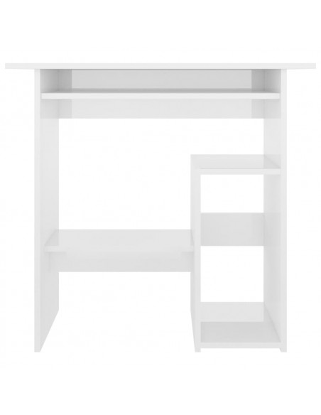 Scrivania Bianco Lucido 80x45x74 cm in Legno Multistrato