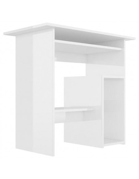 Scrivania Bianco Lucido 80x45x74 cm in Legno Multistrato