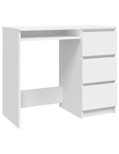 Scrivania Bianca 90x45x76 cm in Legno Multistrato