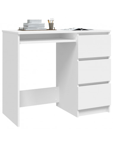 Scrivania Bianca 90x45x76 cm in Legno Multistrato