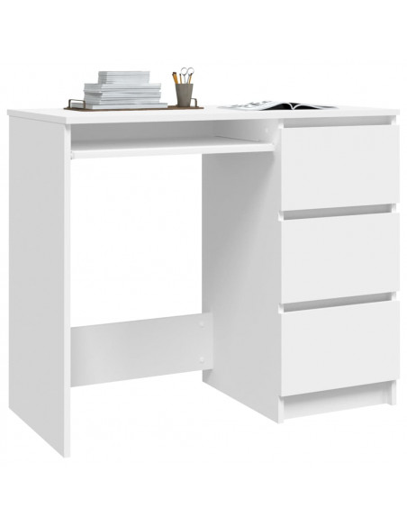 Scrivania Bianca 90x45x76 cm in Legno Multistrato
