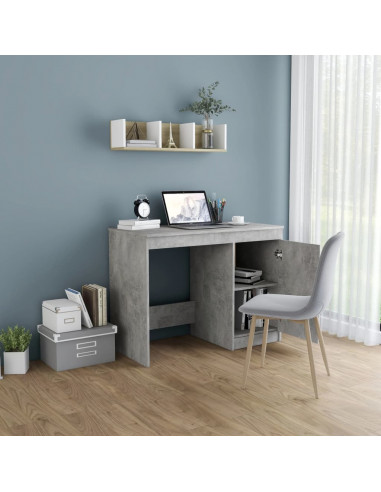 Scrivania Grigio Cemento 100x50x76 cm in Legno Multistrato