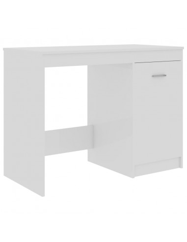 Scrivania Bianco Lucido 100x50x76 cm in Legno Multistrato