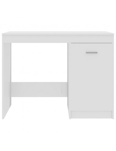 Scrivania Bianco Lucido 100x50x76 cm in Legno Multistrato