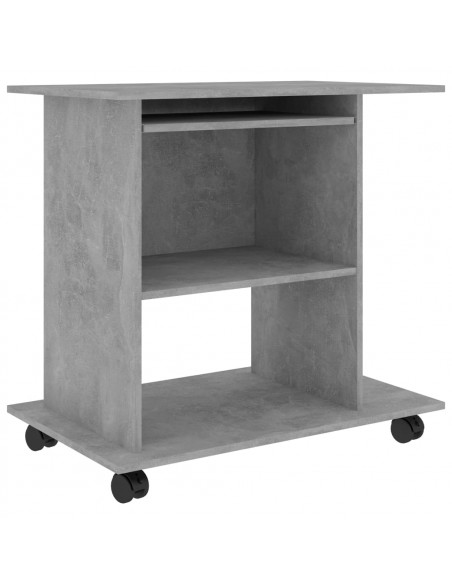 Scrivania Computer Grigio Cemento 80x50x75 cm Legno Multistrato