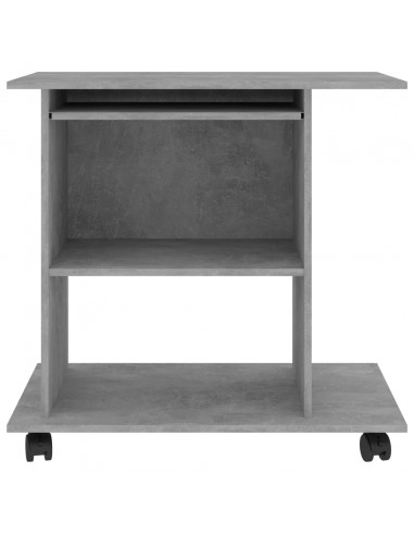 Scrivania Computer Grigio Cemento 80x50x75 cm Legno Multistrato