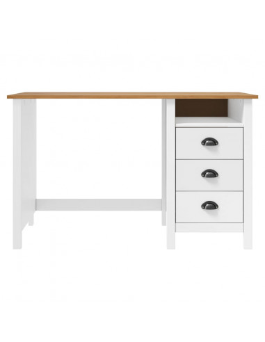 Scrivania Hill con 3 Cassetti 120x50x74 cm Massello di Pino