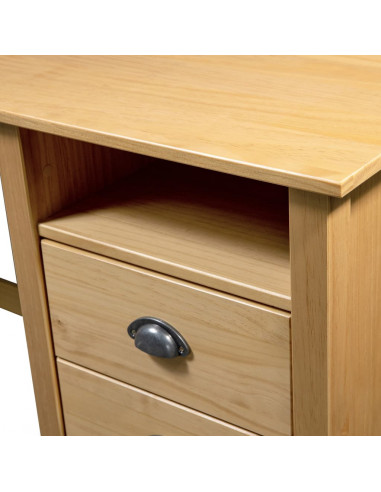 Scrivania Hill con 3 Cassetti 120x50x74 cm in Massello di Pino