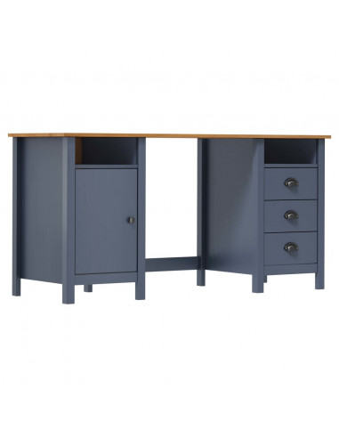 Scrivania Hill Grigia 150x50x74 cm in Massello di Pino