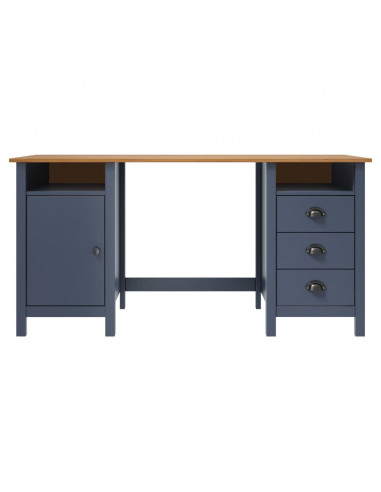 Scrivania Hill Grigia 150x50x74 cm in Massello di Pino