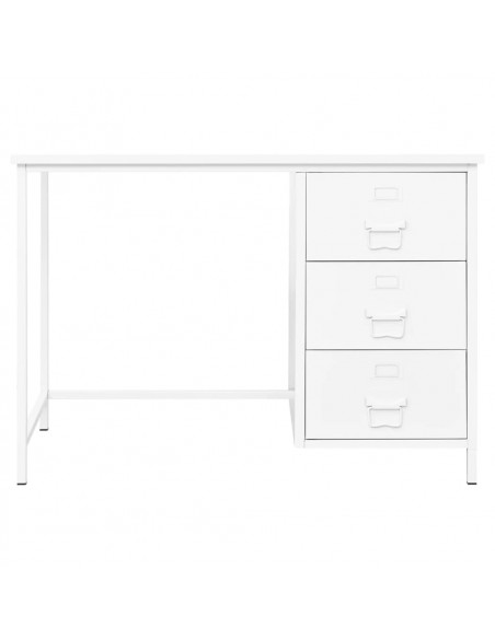 Scrivania Industriale con Cassetti Bianca 105x52x75 cm Acciaio