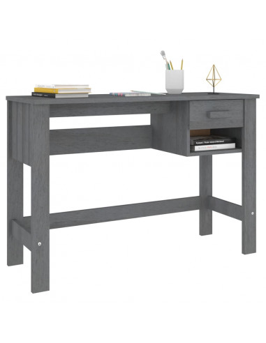 Scrivania HAMAR Grigio Scuro 110x40x75 cm in Legno di Pino