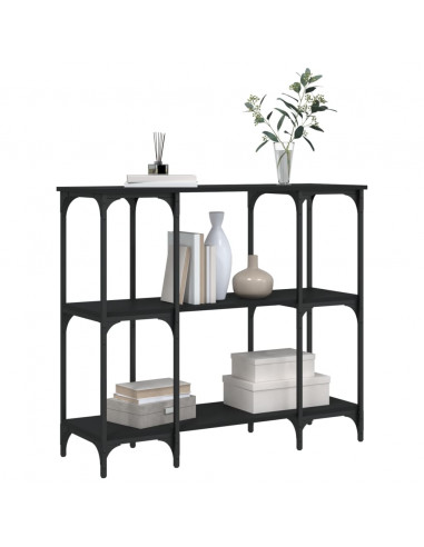 Tavolino Consolle Nero 102x35x90 cm in Legno Multistrato