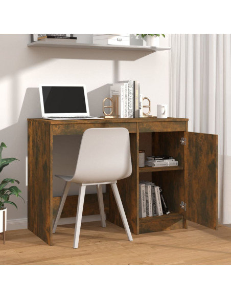 Scrivania Rovere Fumo 100x50x76 cm in Legno Multistrato
