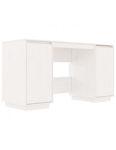 Scrivania Bianca 140x50x75 cm in Legno Massello di Pino