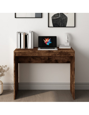 Scrivania Rovere Fumo 90x40x72 cm in Legno Multistrato